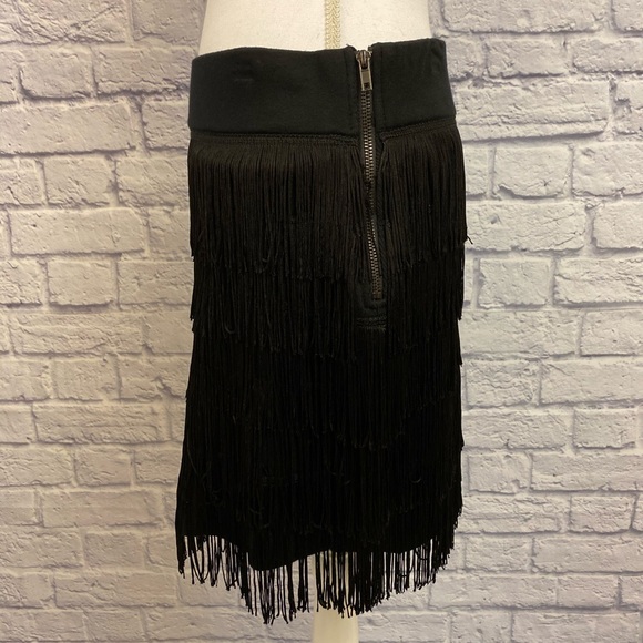 BCBG Fringe Mini Skirt Size L - Picture 3 of 6